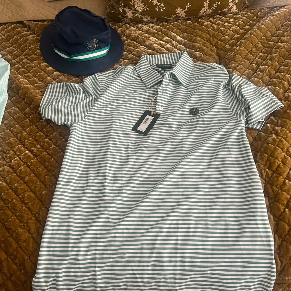 Striped Masters Golf Polo Shirt